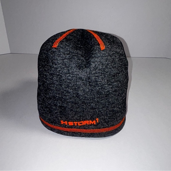 Under Armour Charcoal Beanie with Bright Orange Details - Picture 1 of 3